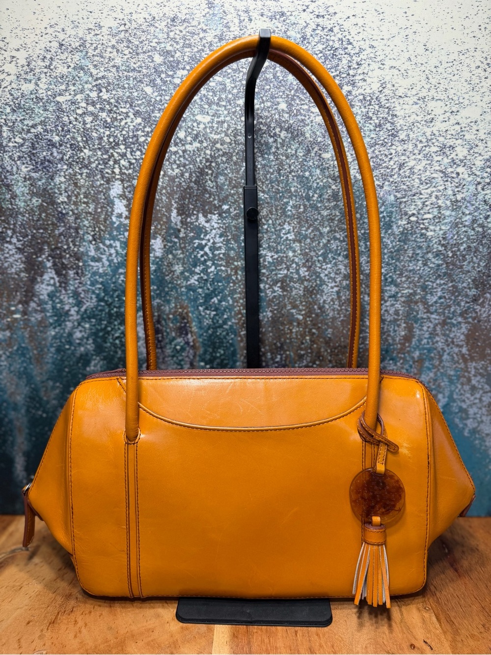Hobo International Rare Archival Vintage Y2K East-West Barrel Satchel Yellow